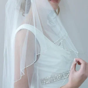 import placeholder for 2 layers beadmd wedding veil with blushe 160220965