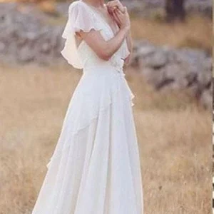 import placeholder for charming a line ivory v neck chiffon wed 160219908