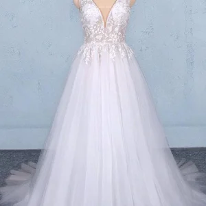 import placeholder for stunning a line v neck tulle lace appliq 160220237