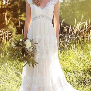 import placeholder for bohemian a line v neck lace bridal gown 160219945